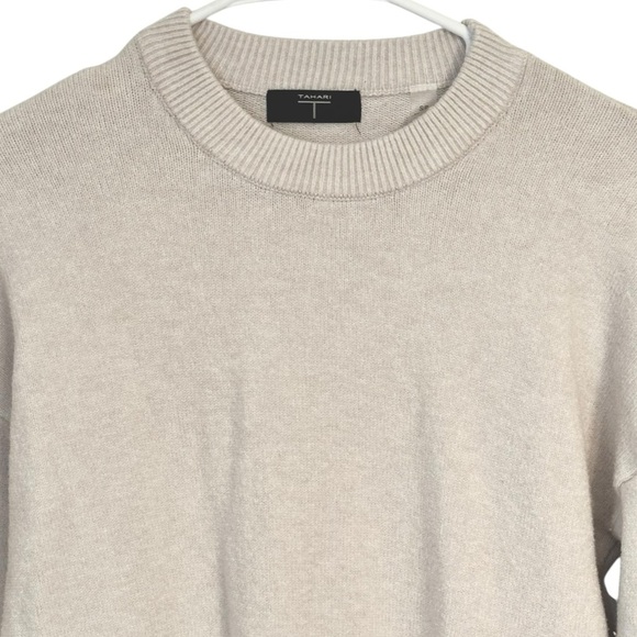 Tahari Light Pink Crewneck Sweater Side Slits S - Picture 5 of 6